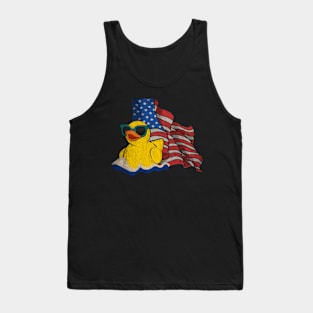 Vintage American Flag Giant Rubber Duck Tank Top